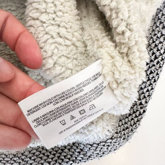 ORVIS Mens Brighton Sherpa Lined 1/4 Zip Pullover Sweater Sz Medium Black White - Picture 9 of 11